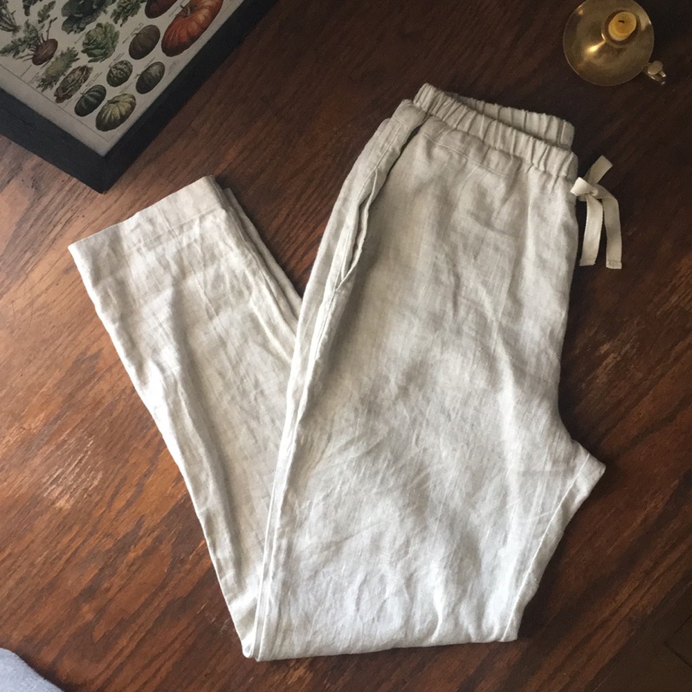 notPERFECTLINEN natural loose linen pants